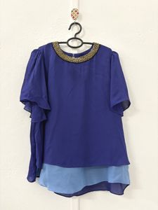Blue Beaded Top
