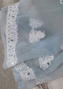 Jorjet Short Gown Chikan Embroided with Glass work