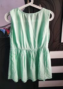 Embroidered Sea Green Peplum Top