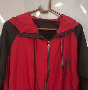 Red &amp; Black Hooded Jacket