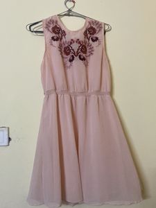 Combo Georgette Pink Dress🌸✨✨&Fig Tshirt 👕