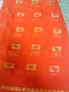 Chiffon Saree Orange 🧡