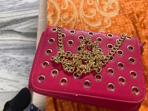 Red Grommet Chain Bag