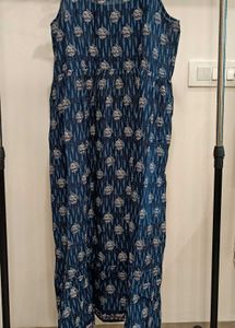 Blue Floral Embroidered Dress