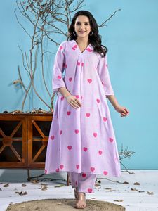 Lavender Heart Print Co-Ord Set