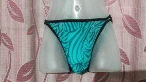 SO Teal Zebra Print Bikini Bottoms