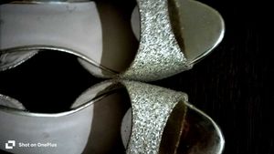 New sparkly gold stilettos.