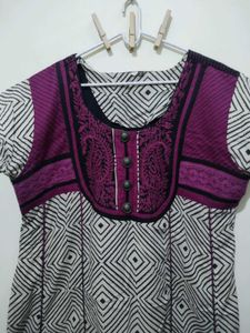 Dark Pink Orchid Kurta Diamond Print Mango Pyjama