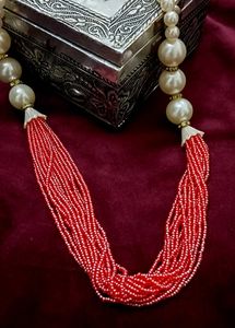 Beaded &amp; Pearl Fashion Necklace