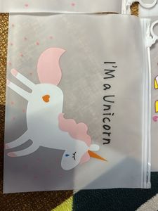 4 Pcs Of Transparent Unicorn pouch