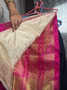 Elegant Pink &amp; Gold Silk Saree