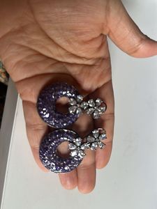 Floral Drop Earrings with glass finish