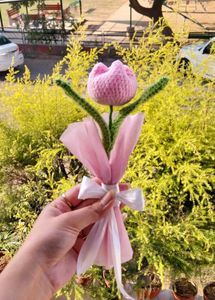 Pink Crochet Tulip