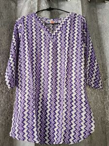 Purple Patterned Tunic Top