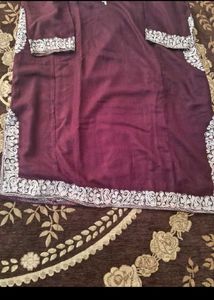 Elegant Embroidered Kurti With Vintage Earrings