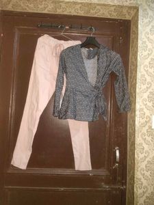 Combo Of Korean Wrap Top And Pants