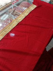 Red Embroidered Saree