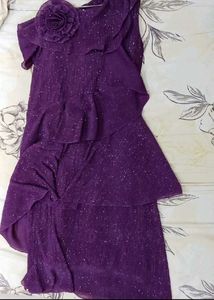 Ruffle purple 💜 heavy gown Pepper Mint Brand
