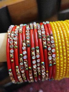red and yellow bangles