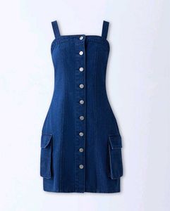 Denim Bodycon Dress Navy Blue