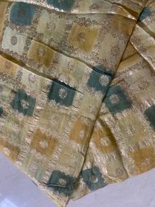 yellow and green multi colored saree