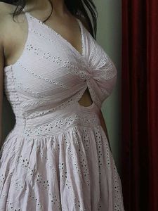 Coquette Floral Pastel Pink Beach Mini Dress