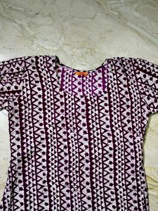 Printed Purple Kurta