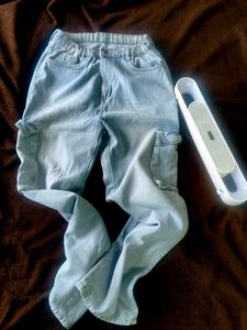 Light Wash Cargo Jeans