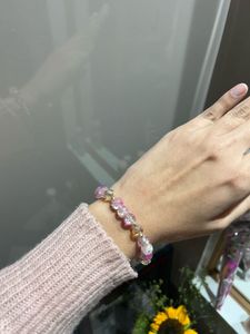 Pink Crystal Beaded Bracelet