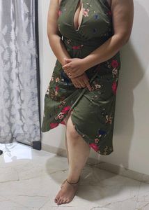 Olive Floral Dress
