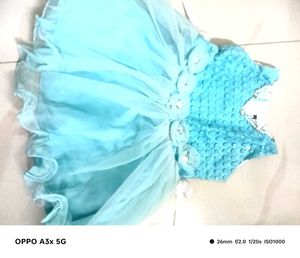 Aqua Tulle Flower Girl Dress