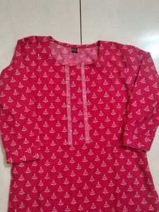 Red Printed Kurta Set