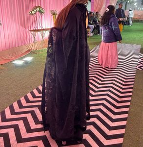 Elegant Designer Black Saree with Stiched velvet b