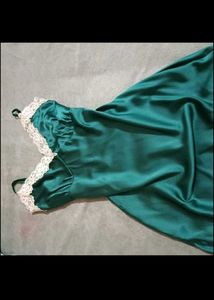 sea Green Lace Trim Slip Dress