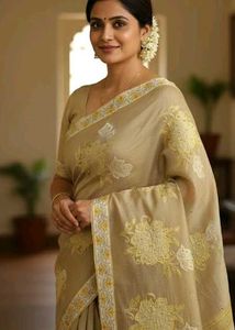 NEW khaki SAREE