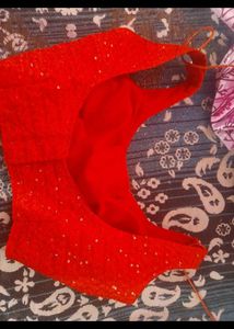 Black ND Red Sequin Saree