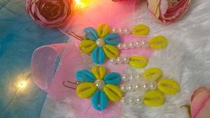 (Garba&amp; haldi jewellery)Seashell Flower Earrings