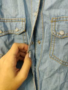 Denim Button-Down Shirt Vintage Y2k