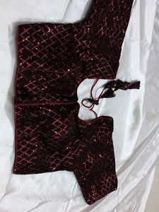 Sequined Maroon Blouse