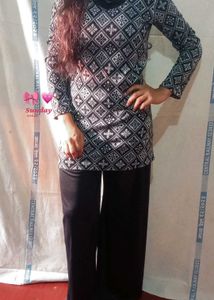 Patterned Top & Pants Set