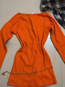 Orange Long Sleeve Top