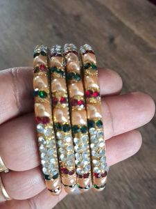 Beautiful Stone&#39;s And Mothi Bangles