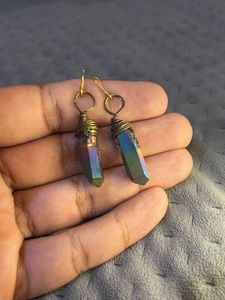 Dark Iridescent Crystal Earrings