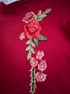 Maroon Floral Top