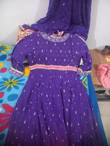 Purple Embellished Salwar Kameez