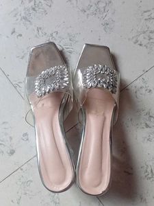 Rhinestone Clear Heels