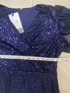 Sequin Navy Blue Maxi Dress