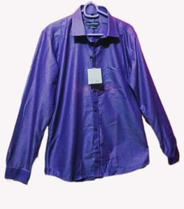 Par Excellence Men Purple Formal Wear Shirt