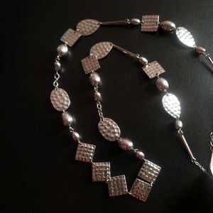 Silver Tone Geometric Necklace