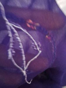 white with Purple partywear stone work sar